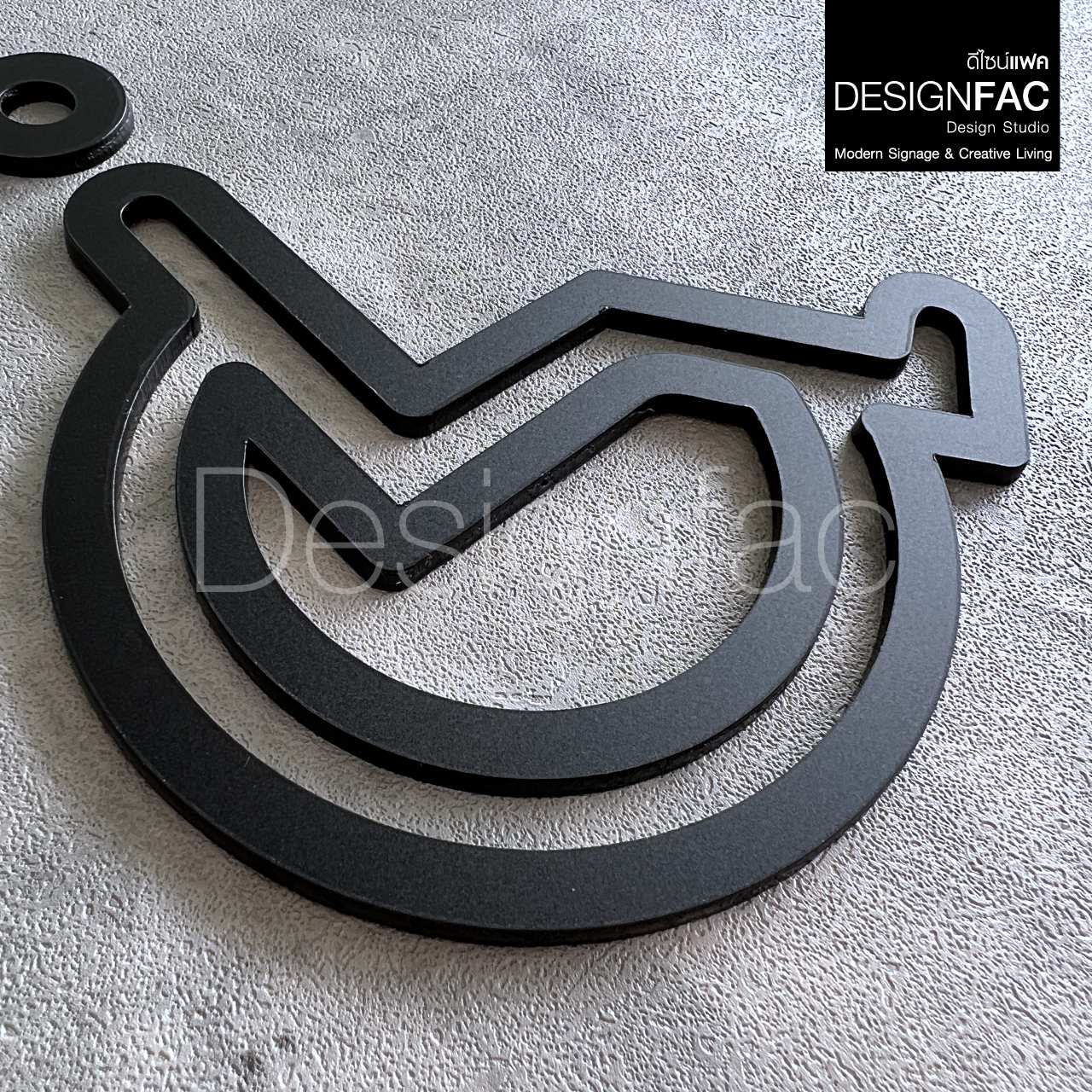 ป้ายห้องนำ้คนพิการ สัญลักษณ์คนพิการสวยๆ ป้ายอะคริลิคนูนสวยมีมิติ สไตล์โมเดิร์น มินิมอล ลอฟท์