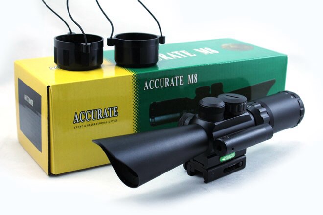 JGBG Accurate M8 3.5-10x40 Red&green illuminated compact scope with red laser sight + Free Shipping