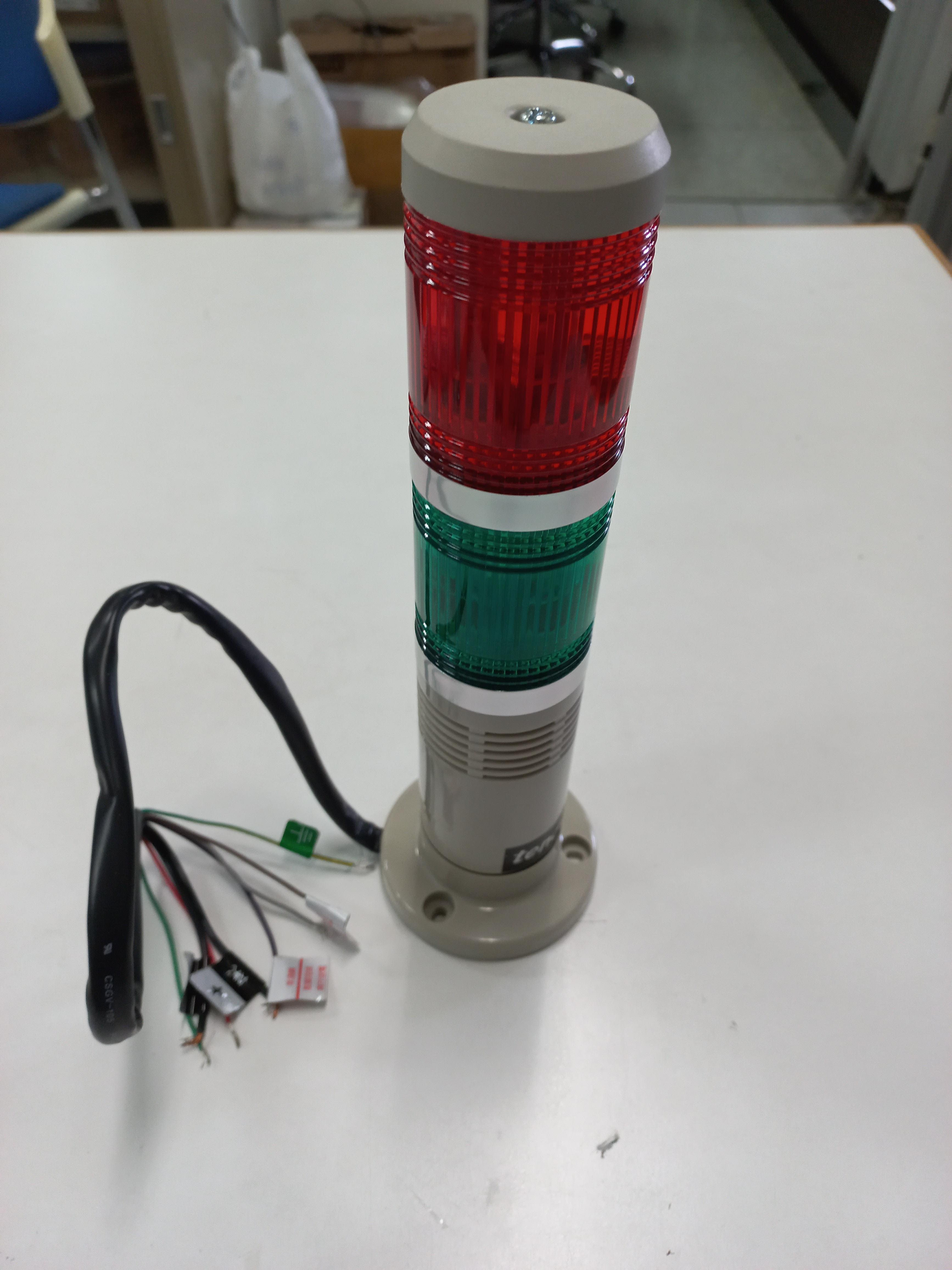 ทาวเวอร์ไลท์ไฟ 2 ชั้น แดง/เขียว Tower Light TEND ไฟต่อเนื่อง กระพริบพร้อมไซเรน 24V