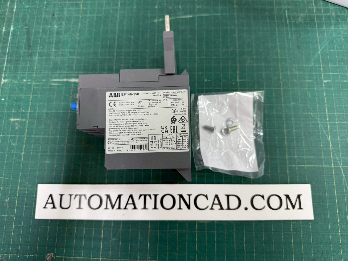 โอเวอร์โหลดรีเลย์ EF146-150 ABB Overload Relay 54-150A 1SAX351001R1101