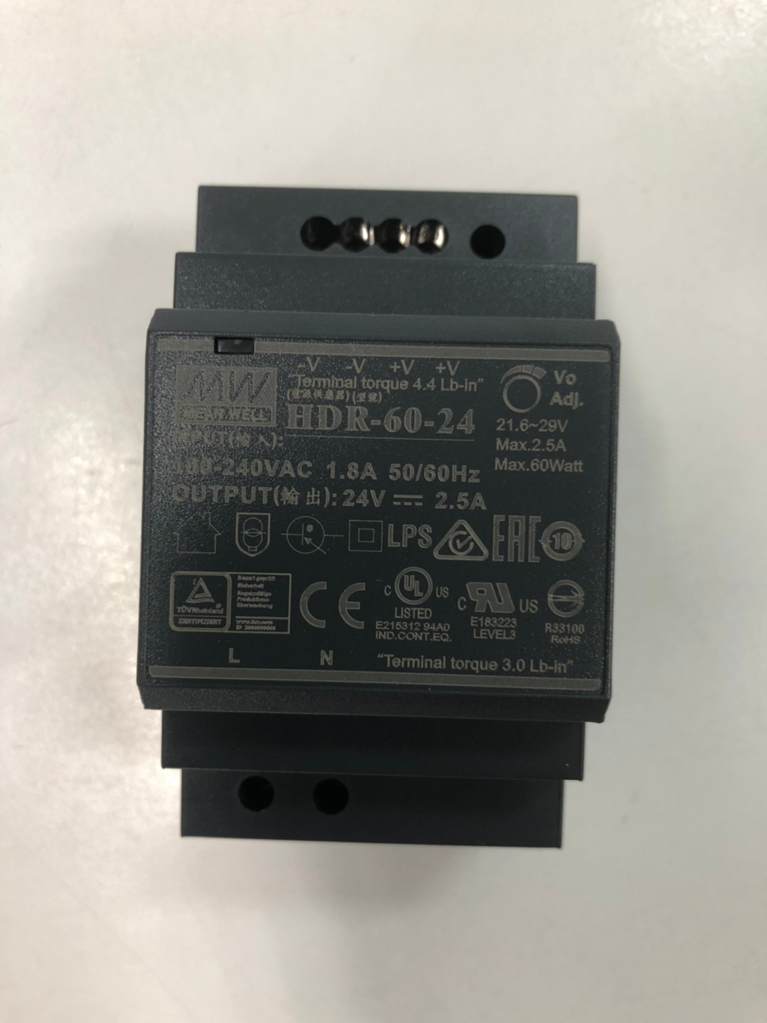 POWER SUPPLY 24VDC 60W MEANWELL พาวเวอร์ซัพพลาย 2.5A 24VDC