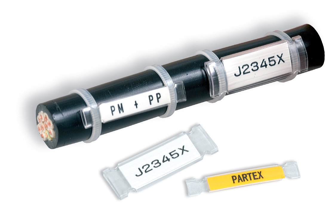 LABEL เปลือกพลาสติก ยาว 33 mm PARTEX รุ่น PM-20033AN แบบพิมพ์ฉลากใส่ได้เอง