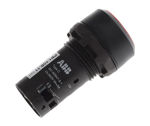 ปุ่มกด ABB Push Button Switch 1NO+1NC สวิตซ์กดเด้งกลับ รู 22 mm สีแดง