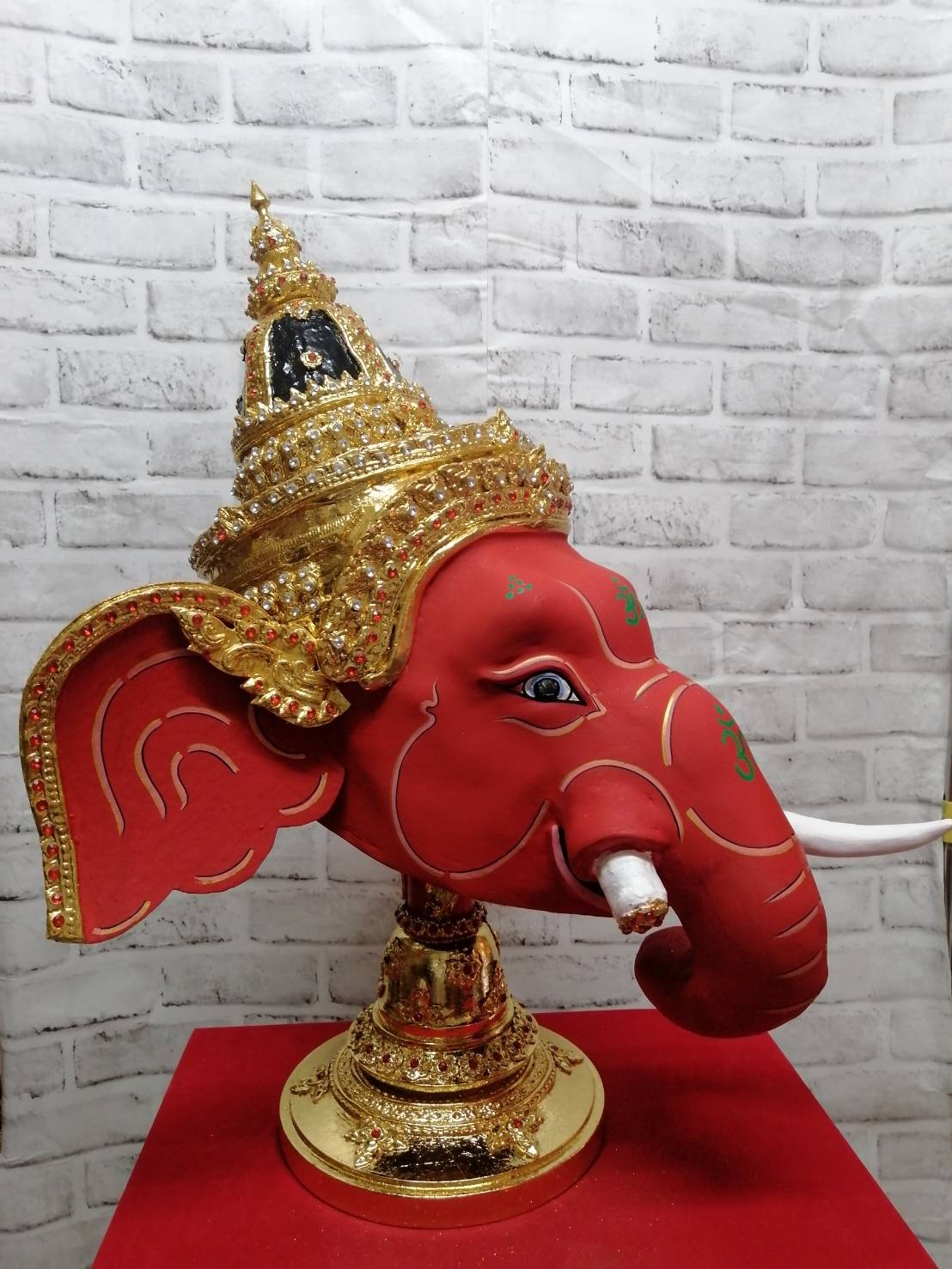 พระพิฆเนศ ขนาดครอบ (สีแดง)