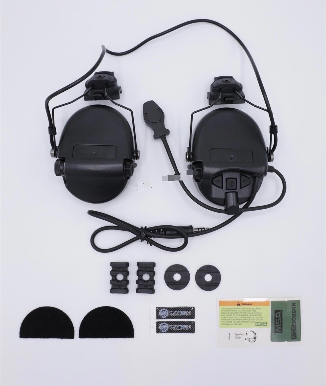 หูฟังสื่อสารตัดเสียงได้ ยี่ห้อ WADSN รุ่น Sordin headset Noise Cancelling ขาติดหมวกฟาส (Sordin headset Noise Cancelling with adapter Ver.1)