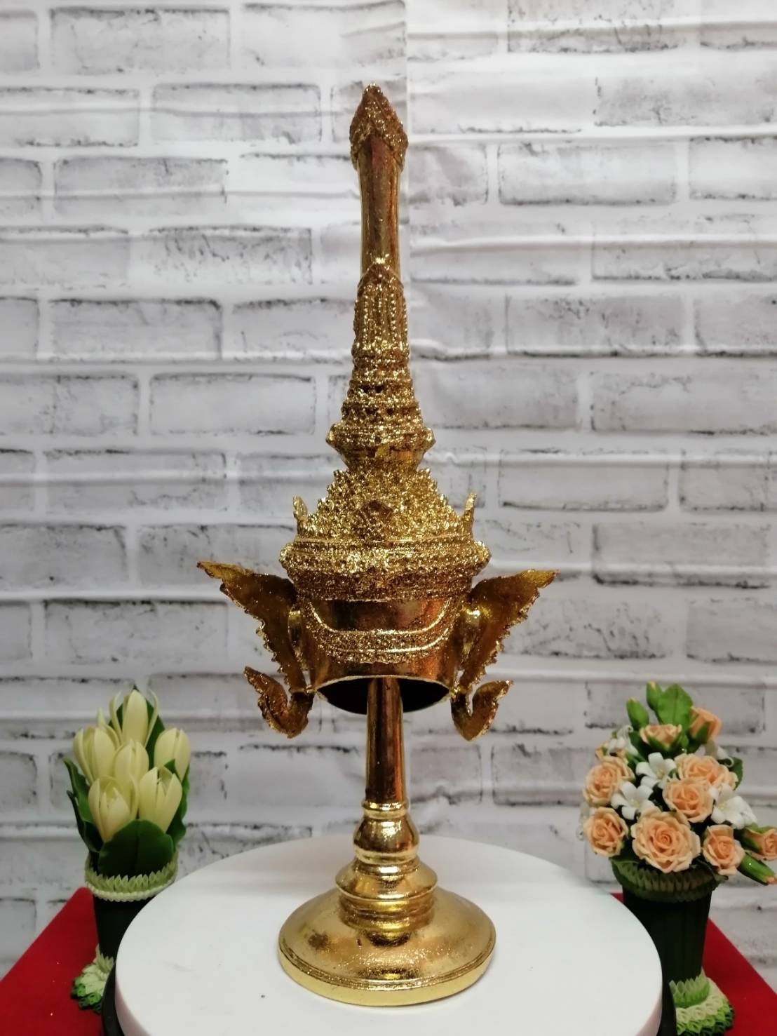 เศียรครู พระปรโคนธรรพ ขนาด 5 นิ้ว พร้อมฐานปิดทอง