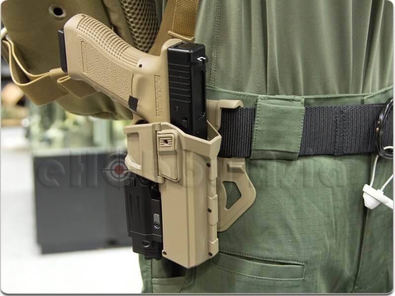New.สินค้ามาใหม่ ซองปืนสั้น GLOCK ARMY FORCE Tactical Movable Holster for Marui/WE Glock Pistol for G17/G18/G19 Pistol สีดำ / สีทราย ราคาพิเศษ
