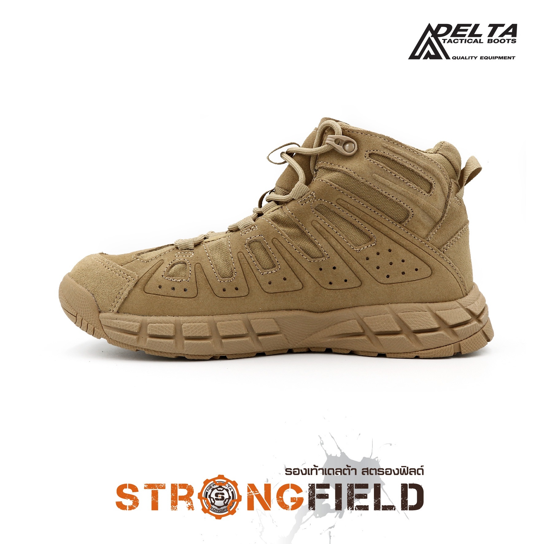New.รองเท้า New Delta รุ่น Strongfield 💥 🔩 รองเท้าที่ออกแบบมาสำหรับลุยได้ทุกสภาวะพื้นผิว 🔩 ผสมผสานอย่างลงตัวระหว่างเนื้อผ้า Cordura 1000D และหนังแท้ 🔩 ทรงหุ้มข้อ (Mid Boot) มั่นคง สูง 6 นิ้ว 🔩 ระบายอากาศและความชื้นไ