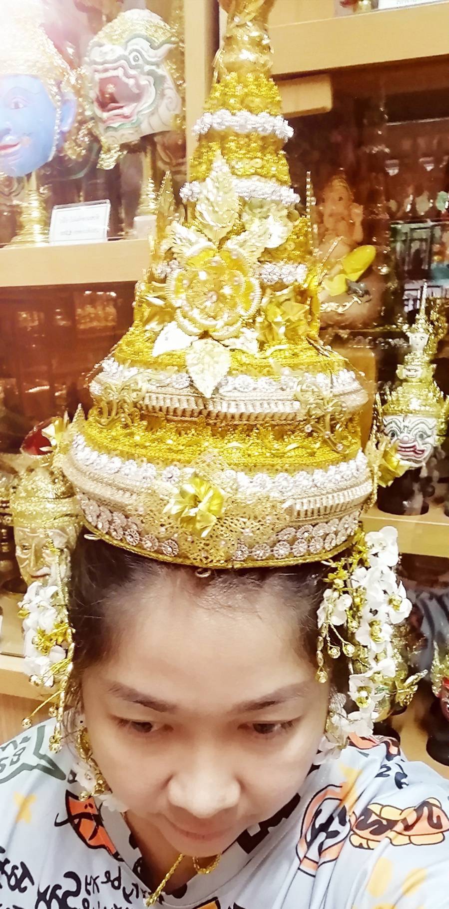 รัดเกล้า งานประดับตกแต่งแฟชั่น วัสดุเกรดดี พร้อมฐานทองตีลายประดับเพชร