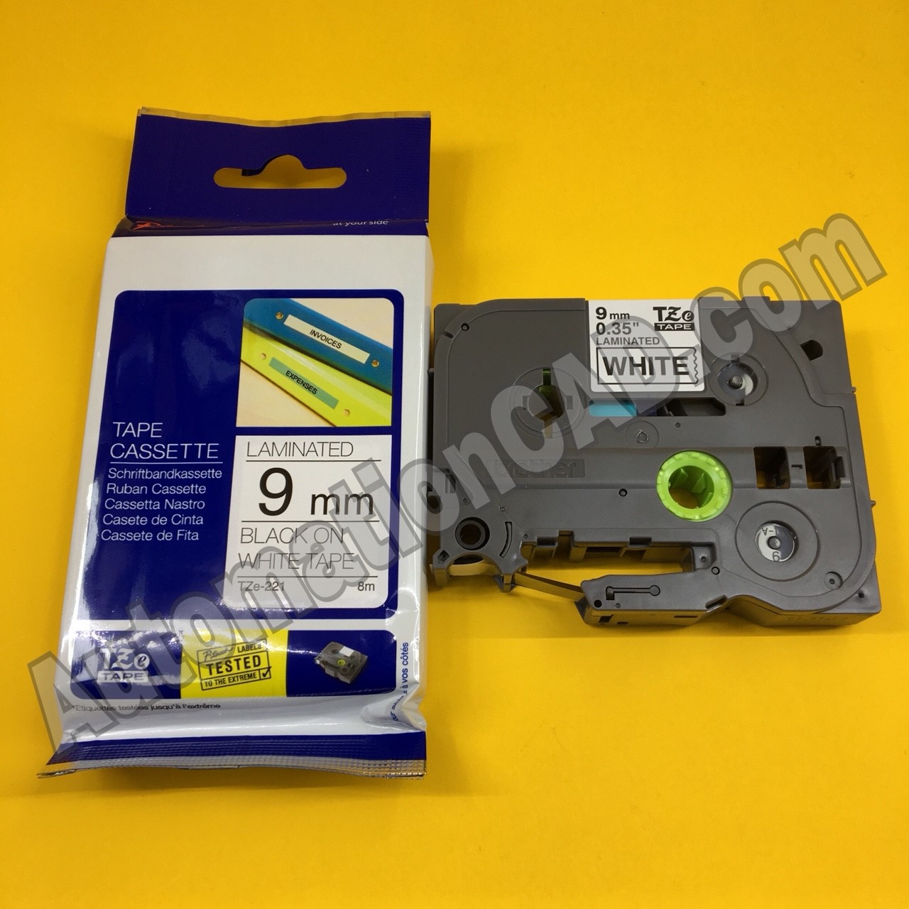 เทปพิมพ์อักษร TZE-221 9 มม. BROTHER ของแท้ ราคาถูก ส่งไว อักษรสีดำ พื้นสีขาว