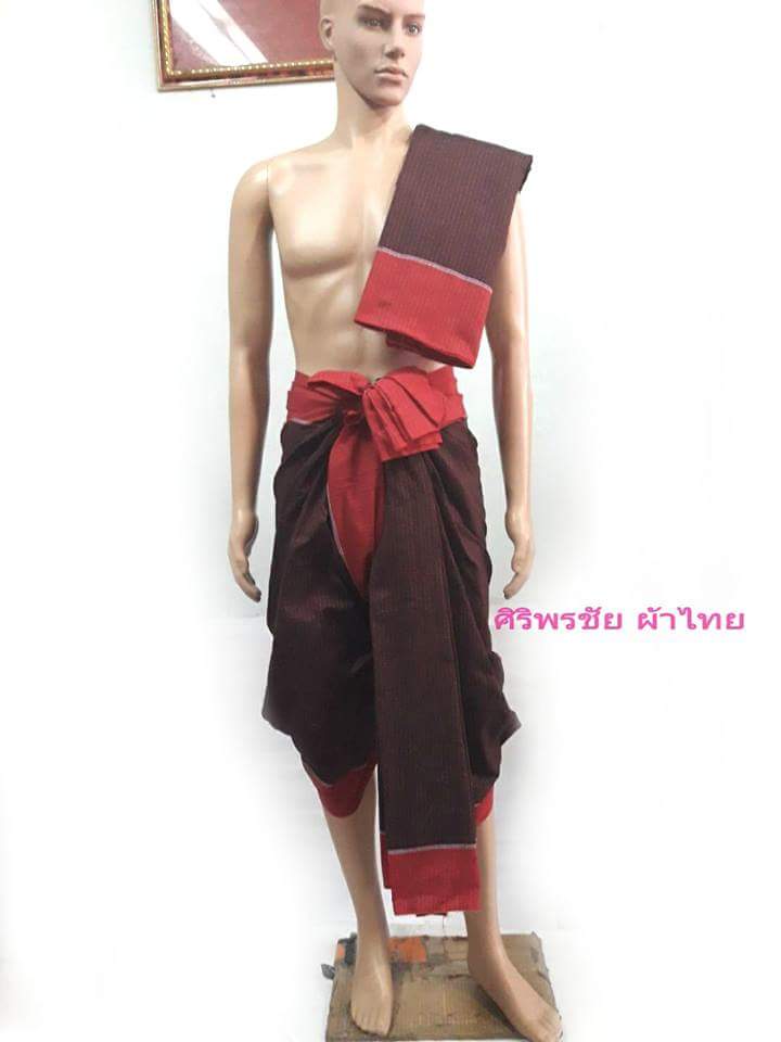 ผ้ามัดหมี่ตีนแดง ผ้าซิ่นตีนแดง ผ้าฝ้ายตีนแดง ผ้าทอพื้นเมือง บุรีรัมย์ ลายอัปสรา 4 เมตร