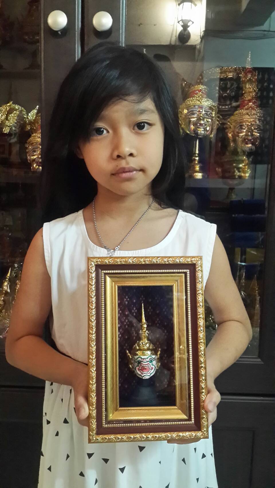 หัวโขนจิ๋ว พร้อมกรอบไม้ลายไทย