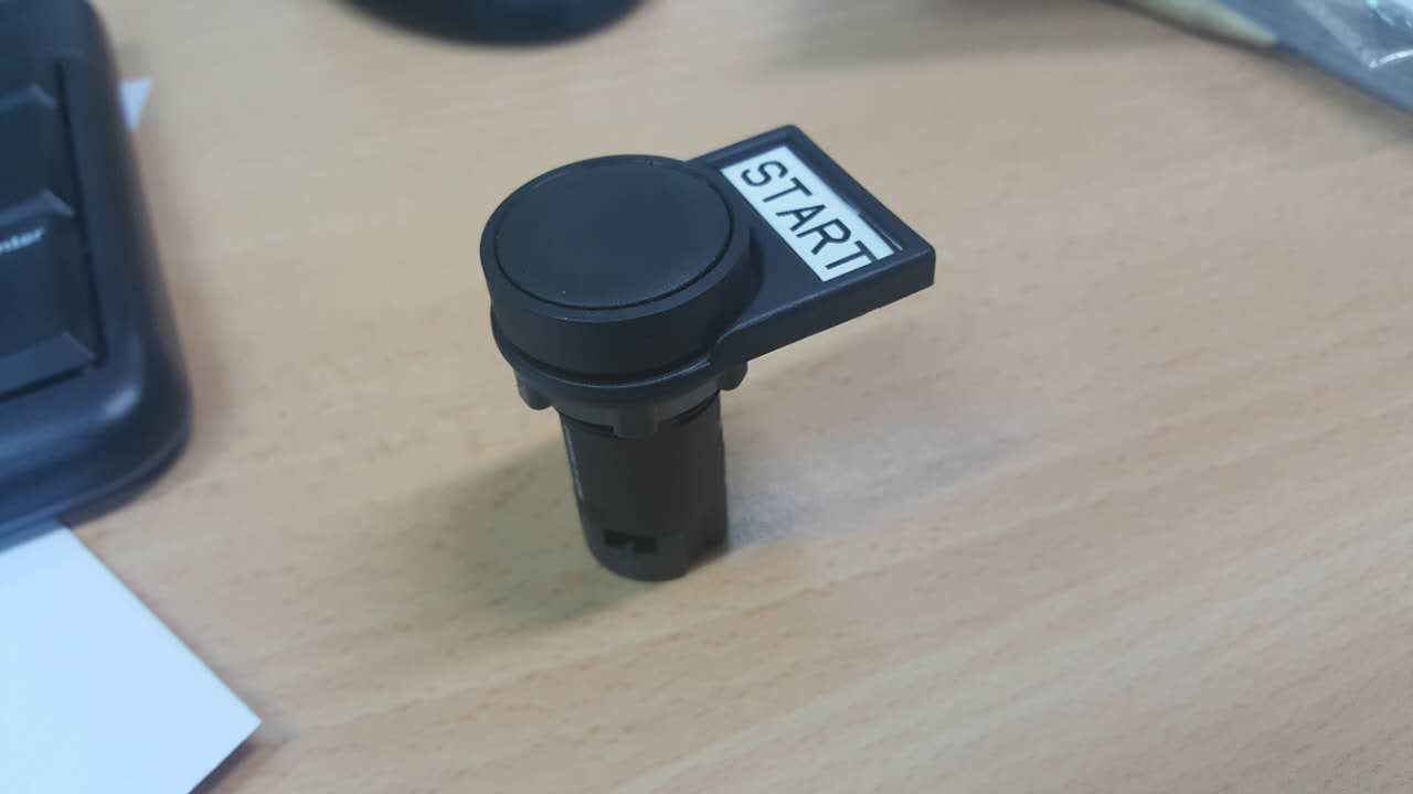 เนมเพลท ป้ายชื่อปุ่มกด Nameplate 25mm. อักษร 1 แถว