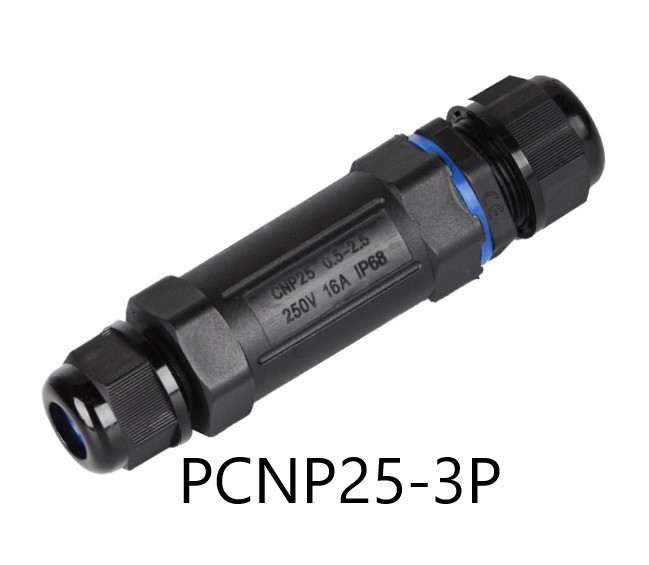 ข้อต่อสายไฟกันน้ำ ใช้กับสายไฟฟ้า ขนาด 0.5 ถึง 2.5 mm² 3 เส้น แบบขันน็อต