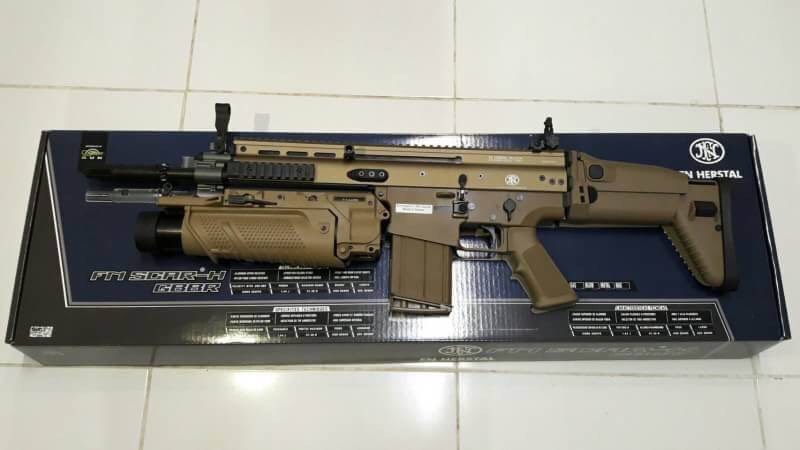 New.Cybergun FN SCAR-H MK17 GBB Rifle (Tan)+M203 ราคาพิเศษ