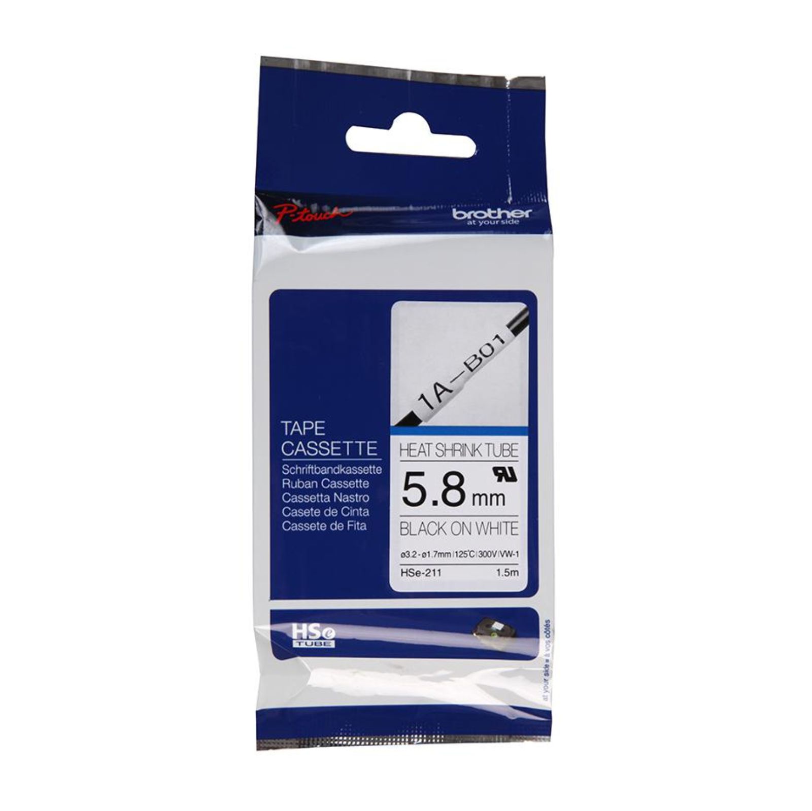ท่อหดพิมพ์อักษร BROTHER อักษรดำพื้นขาว 5.8 mm for Brother Printer - สำหรับสาย Φ1.7-3.2 mm