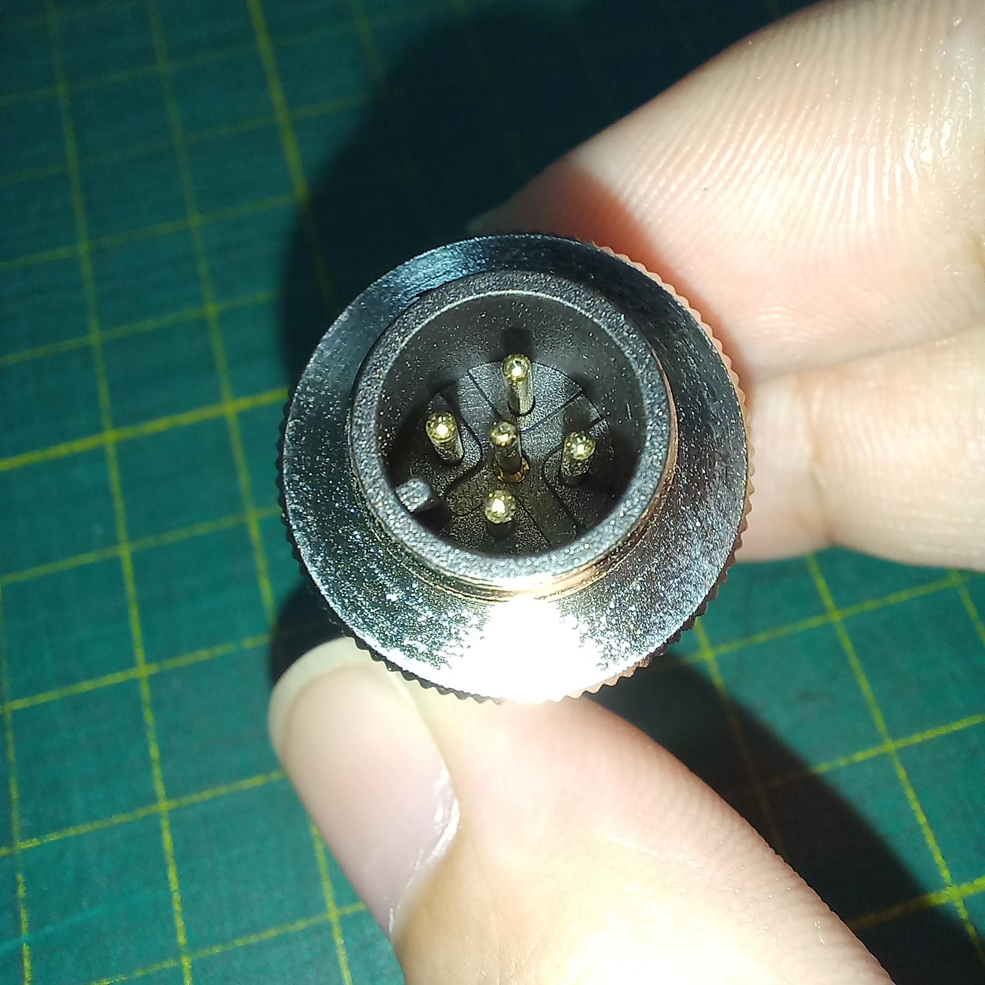 หัวคอนเนคเตอร์ M12 5Pins แบบตรง ตัวผู้ Connector