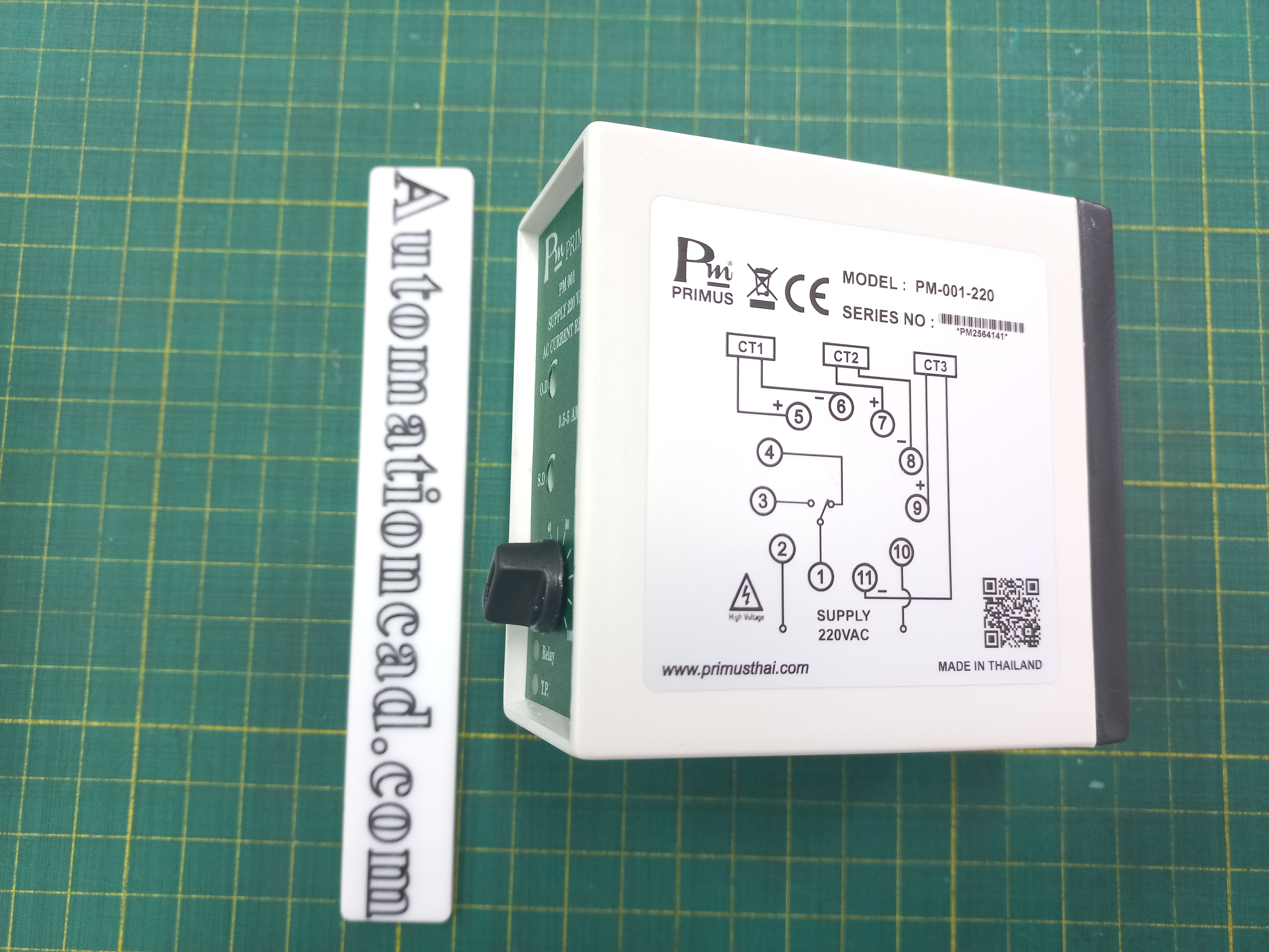 รีเลย์ตรวจจับกระแส AC PRIMUS PM-001 แบบป้องกันกระแสเกิน Current Relay