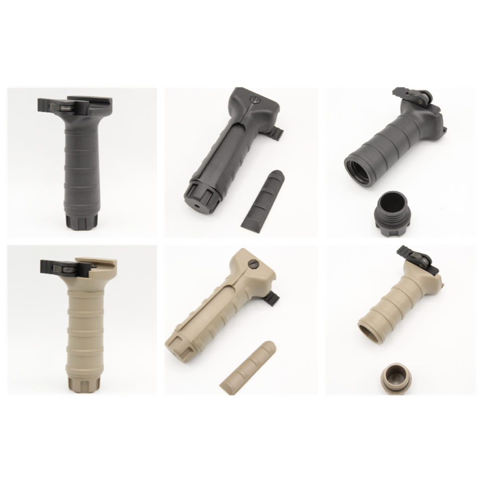 กริ๊ปมือหน้า Tango Down รุ่นยาวปลดไว (Tango Down Vertical Fore Grip QD) คุณสมบัติ : สำหรับติดชุดหน้าระบบPicatinny(ราง20mm.) ขาจับเป็นแบบปลดไวติดตั้งง่าย ขนาดพอดีมือกระทัดรัด มีช่องสำหรับเก็บอุปกรณ์ หรือ แบตเตอรี่สำรอง มีช่องสำหรับติดตั้งหางหนูในตัว มี2สีใ