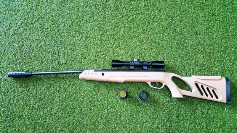 New.ปืนอัดลมSwissArms Tac1 5.5mm.cal. Aiir Rifle เบอร์ 2 Price 1u,500 THB. ✔Weight น้ำหนัก : 3.1kg. ✔Caliber ลำกล้อง : 5.5mm #2 ✔Max Velocity แรง : 950fps ✔Powerplant : สปริง Spring-piston ✔Includes กล้อง Swiss Arms : 4x