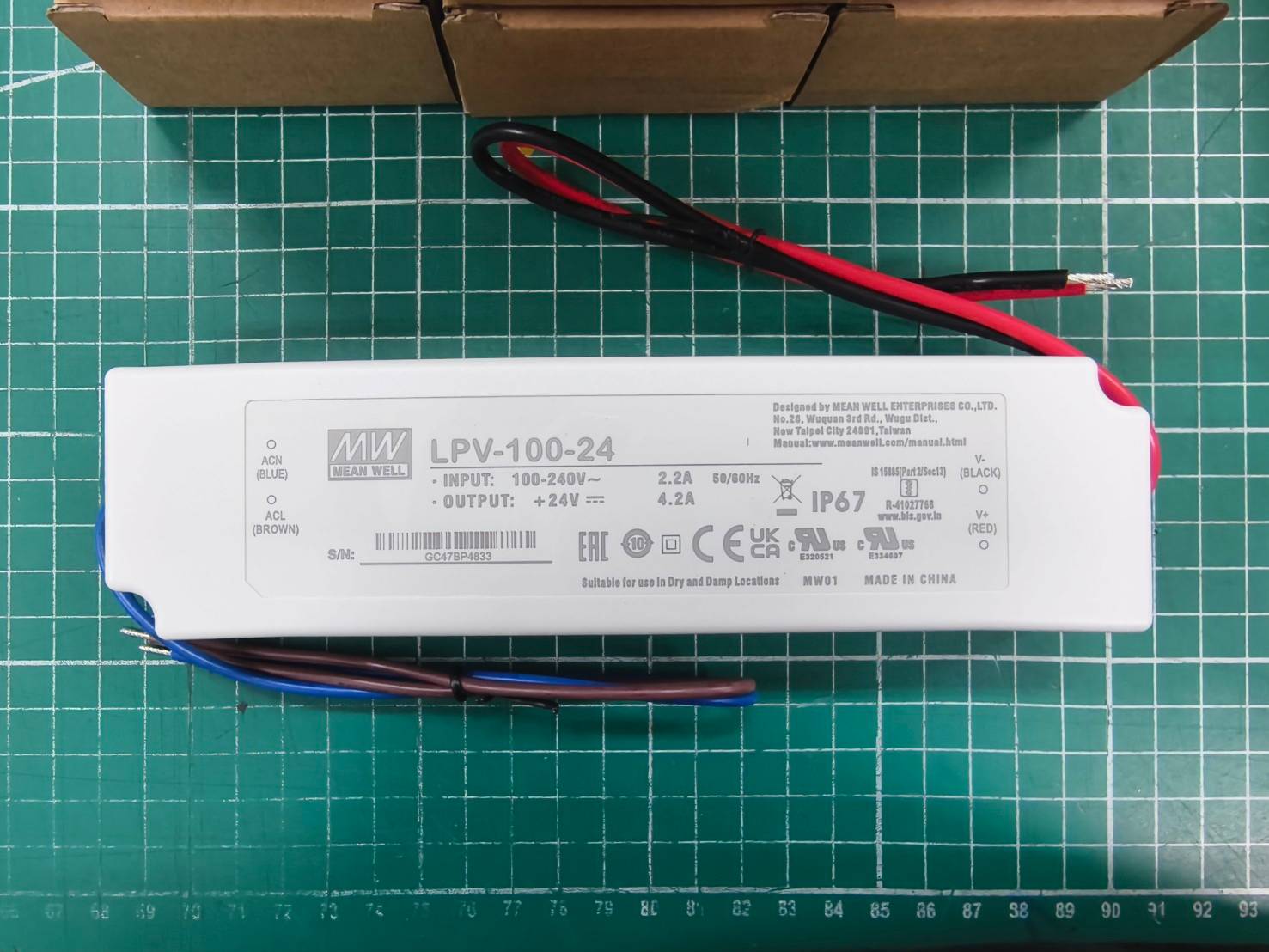 LED Driver พาวเวอร์ซัพพลาย LPV-100-24 Meanwell 24VDC 100W Switching Power Supply