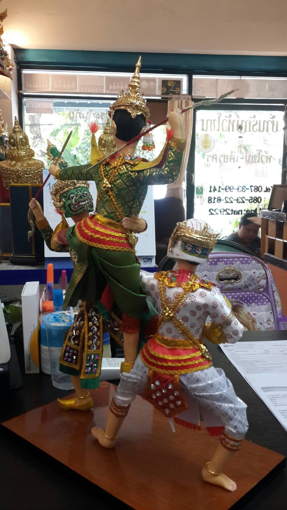 ตุ๊กตาโขน ชุดศึกรบ 3 ตัว หนุมาน + พระรามหรือพระลักษณ์ + ทศกัณฐ์