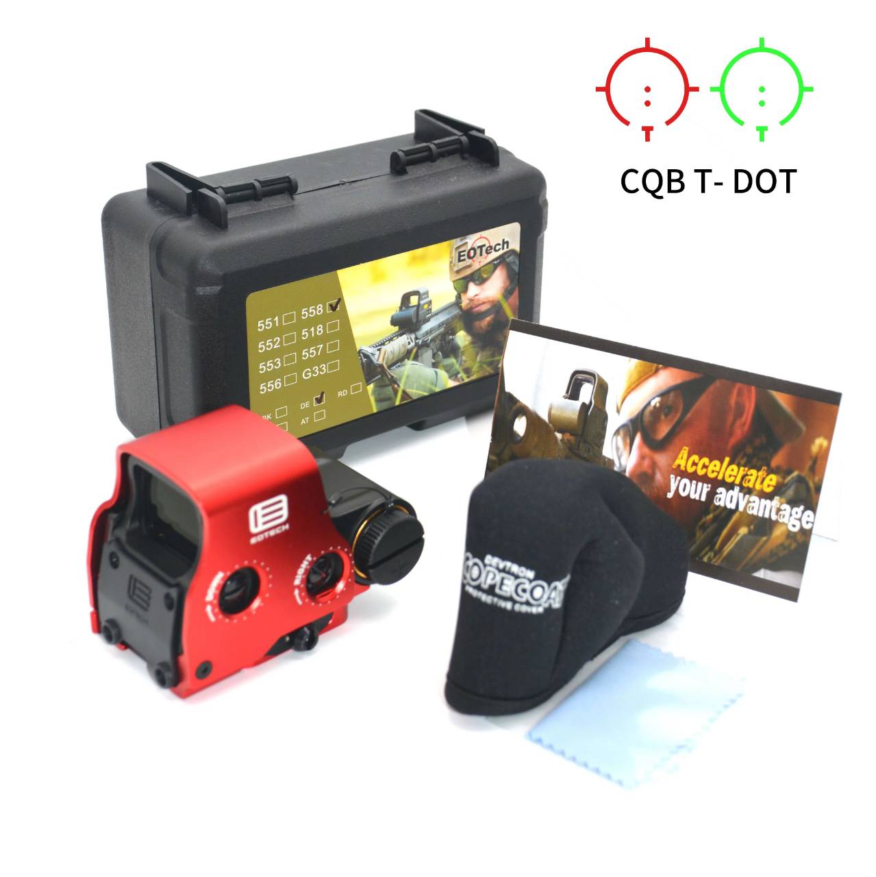 New. Reddot Eotech 558 ขาปลดไว ติดราง picatinny ไฟเป้าปรับได้ 2 สี