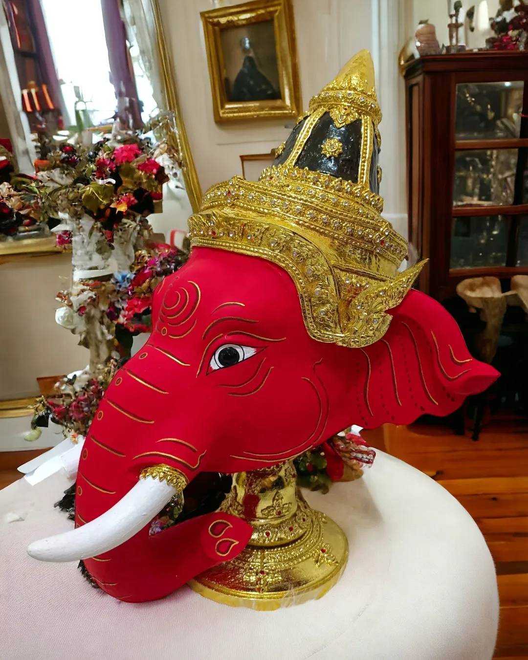 พระพิฆเนศ ขนาดครอบ (หน้าแดง)