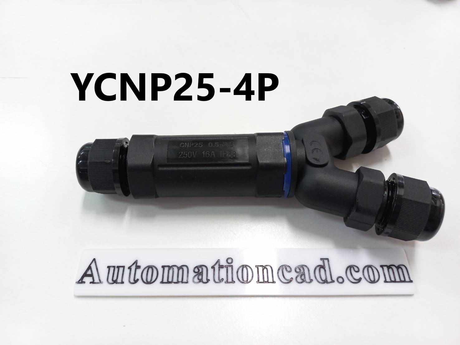 ข้อต่อสายไฟกันน้ำ แบบตัว Y 4P ใช้กับสายไฟฟ้า เบอร์ 0.5 ถึง 2.5 mm² แบบขันน็อต