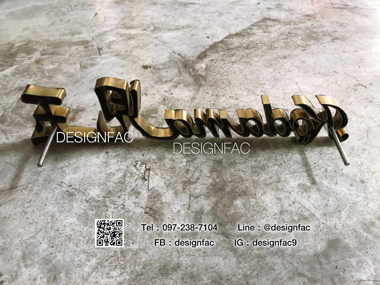 ป้ายชื่อบ้านโมเดิร์นสแตนเลสสีทองด้าน ป้ายบ้านเลขที่มงคล โมเดิร์น มินิมอล