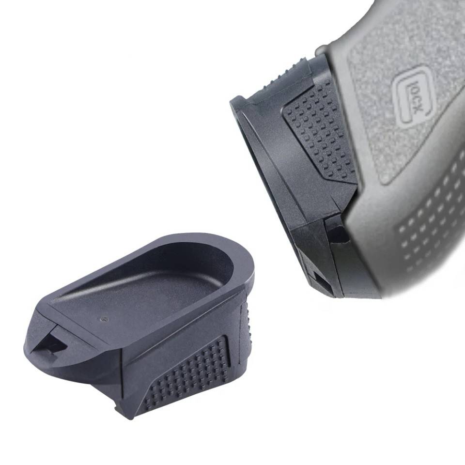 New.ส้นแม็ก Glock 26/27/33 +2 ส้นแม็กกาซีน Glock 26 27 33 พร้อมตัวอุดด้ามสำหรับ Glock Gen4 5 Extended Grip plate Magazine Pad ในเซ็ตประกอบไปด้วย เสริมส้นแม็กกาซีนปืน Glock26 และอุดด้ามสำหรับ Gen4&5 ความยาว 53.46mm ความกว้าง 29.45mm ความสูง 19.24mm ส้นแม็ก