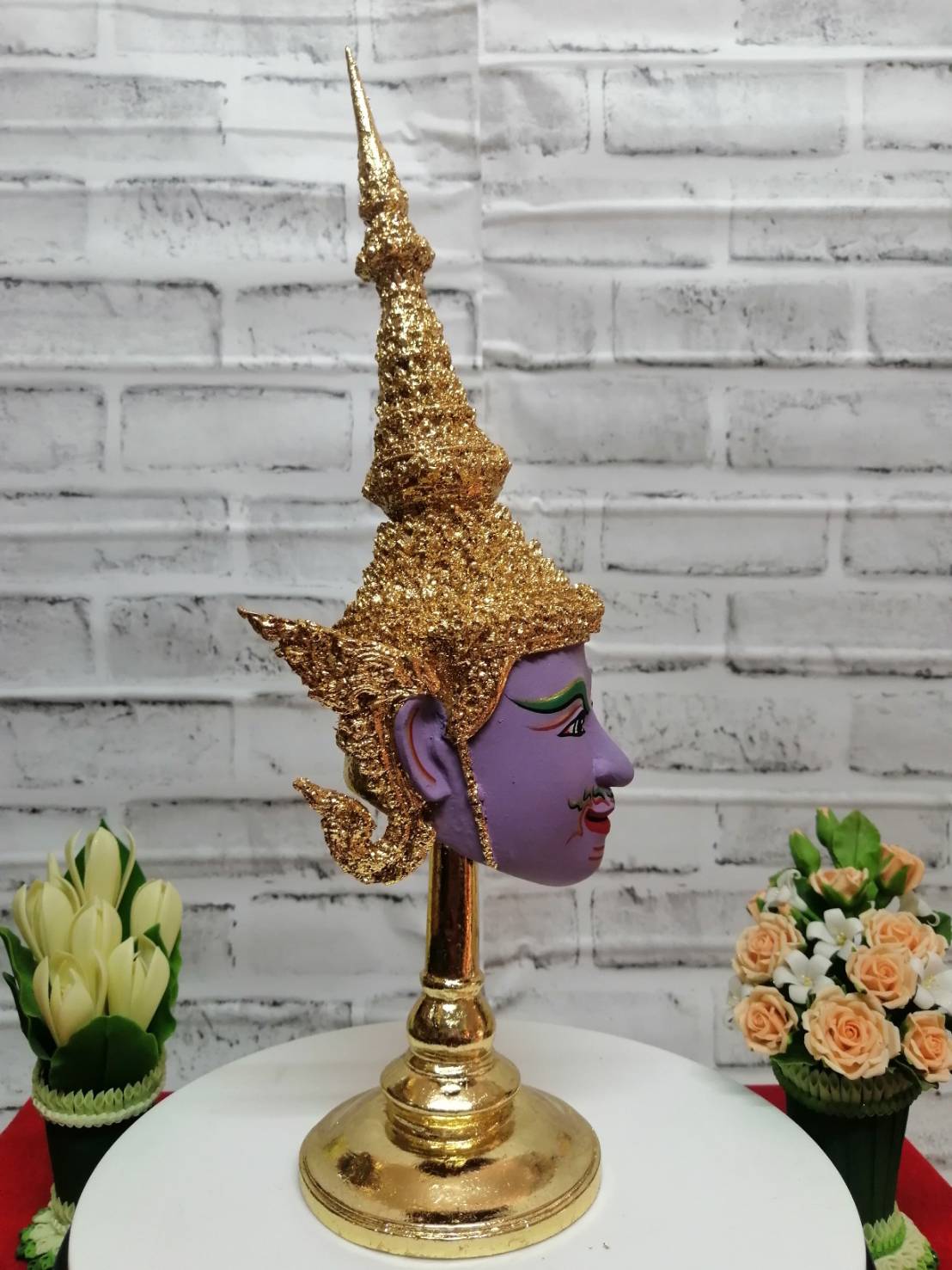 เศียรครู พระนารายณ์ ขนาด 5 นิ้ว พร้อมฐานปิดทอง