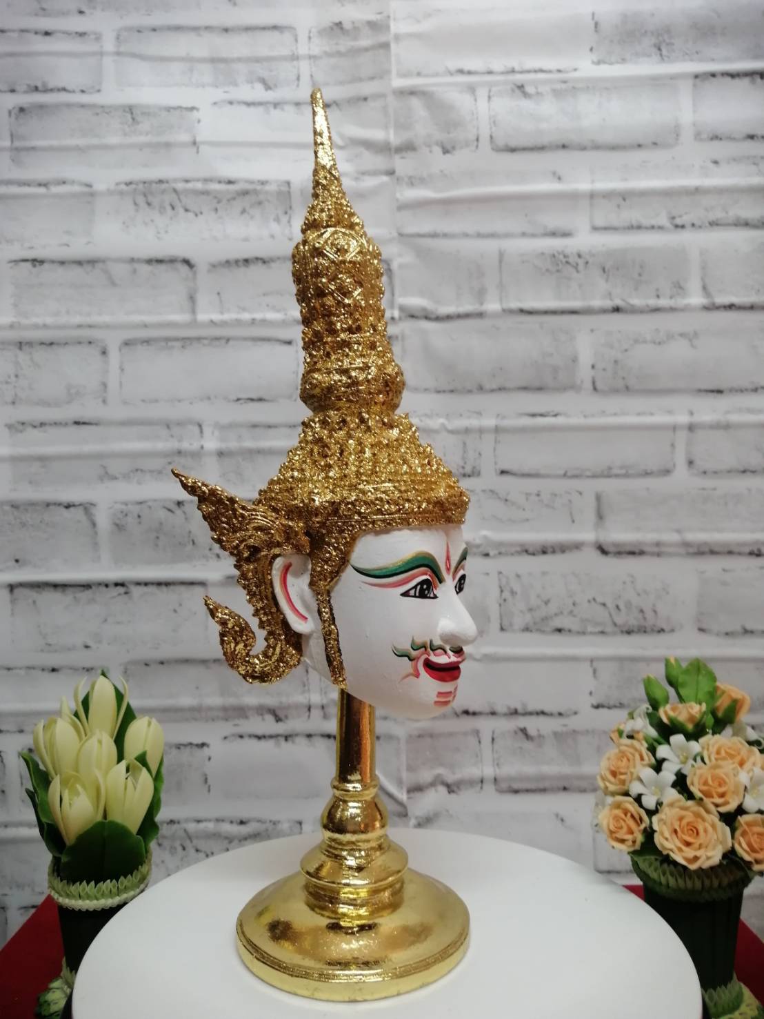 เศียรครู พระอิศวร ขนาด 5 นิ้ว พร้อมฐานปิดทอง