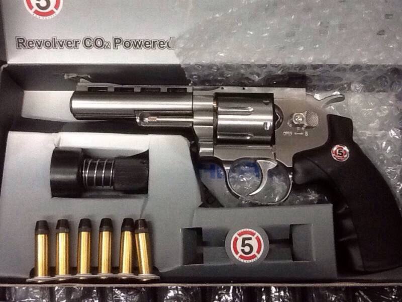 New.ลูกโม่ .357 แม็กนั่ม WinGun Revolver Co2. Powored 708S 4" ลูกเบอร์1