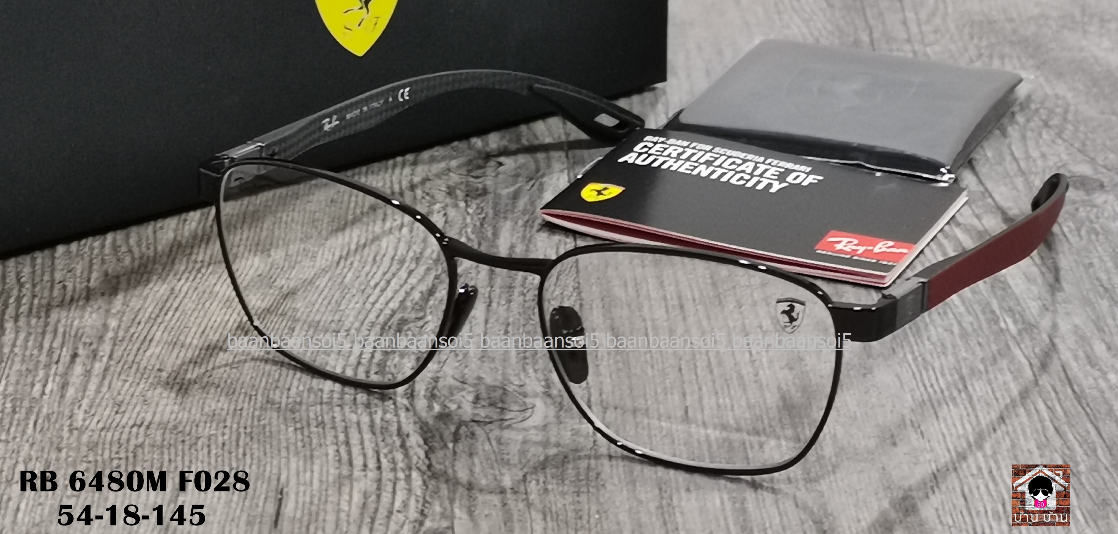 Ray-Ban Ferrari Collection RX 6480M F028 โปรโมชั่น กรอบแว่นตาพร้อมเลนส์ HOYA ราคา 6600