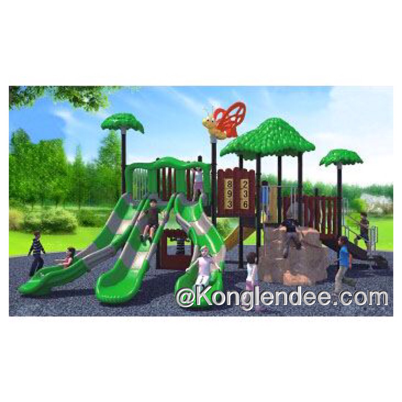 เครื่องเล่นสนาม ชุุดฟอเรดทริปเปิ้ลสไลด์ (Forast Triple Slide)