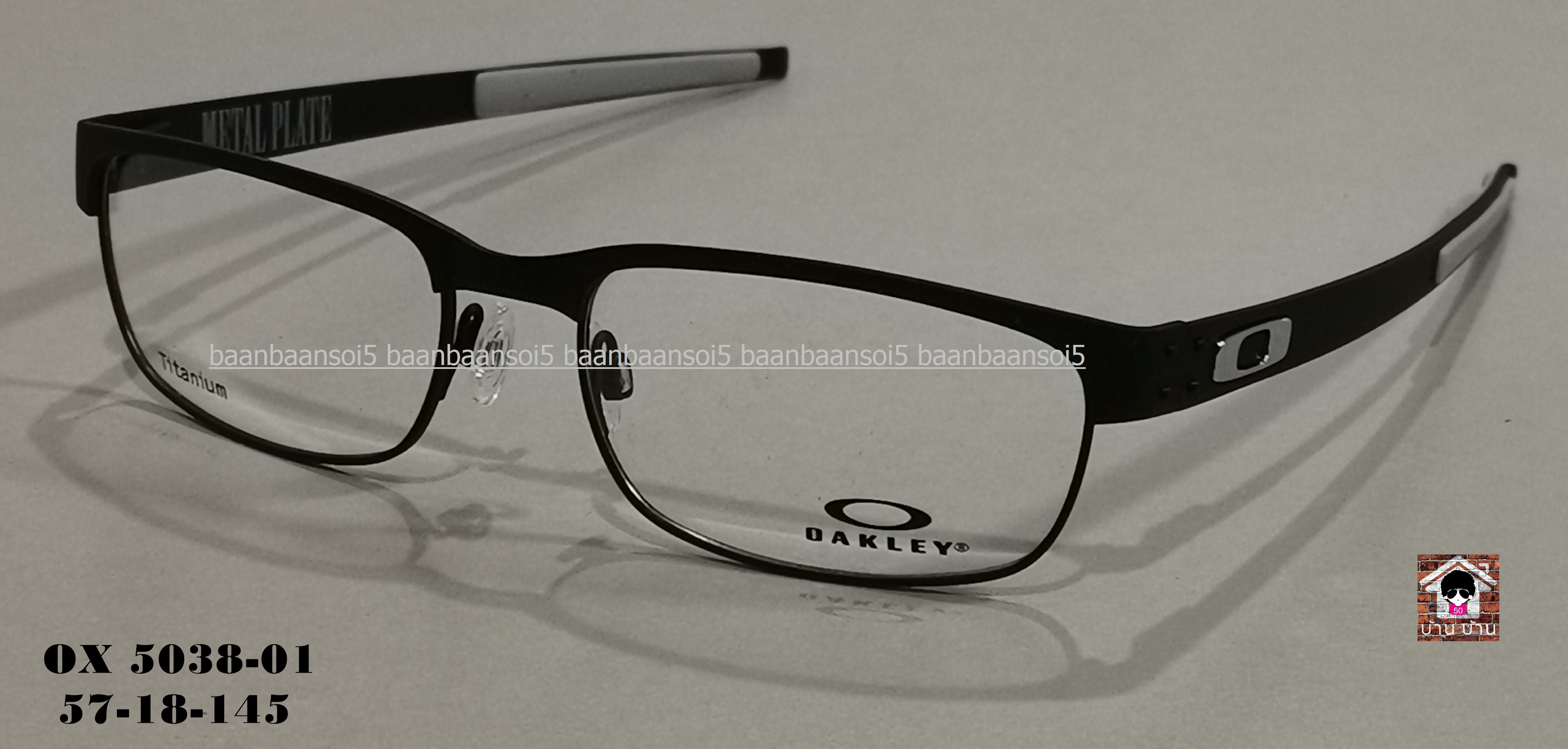 OAKLEY METAL PLATE 5038 01 TITANIUM โปรโมชั่น กรอบแว่นตาพร้อมเลนส์ HOYA ราคา 6,700 บาท
