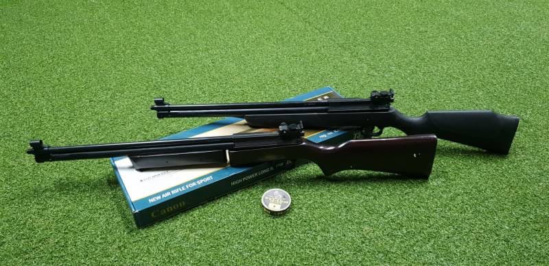 #อัดลมปั๊มCanon737&747 .177cal. Side Pump Air Rifle เบอร์1 ✔ไกปืนABS ✔Made in Indo ✔Weight 2.20kg ✔Barrel ลำ 12 เกลียว ✔ความแรงลูก 600+Fps. ✔ระบบอัดลมโยกปั๊ม 3 ครั้ง ✔Code 737 Wood บอดี้ไม้ , Code 747 Polim