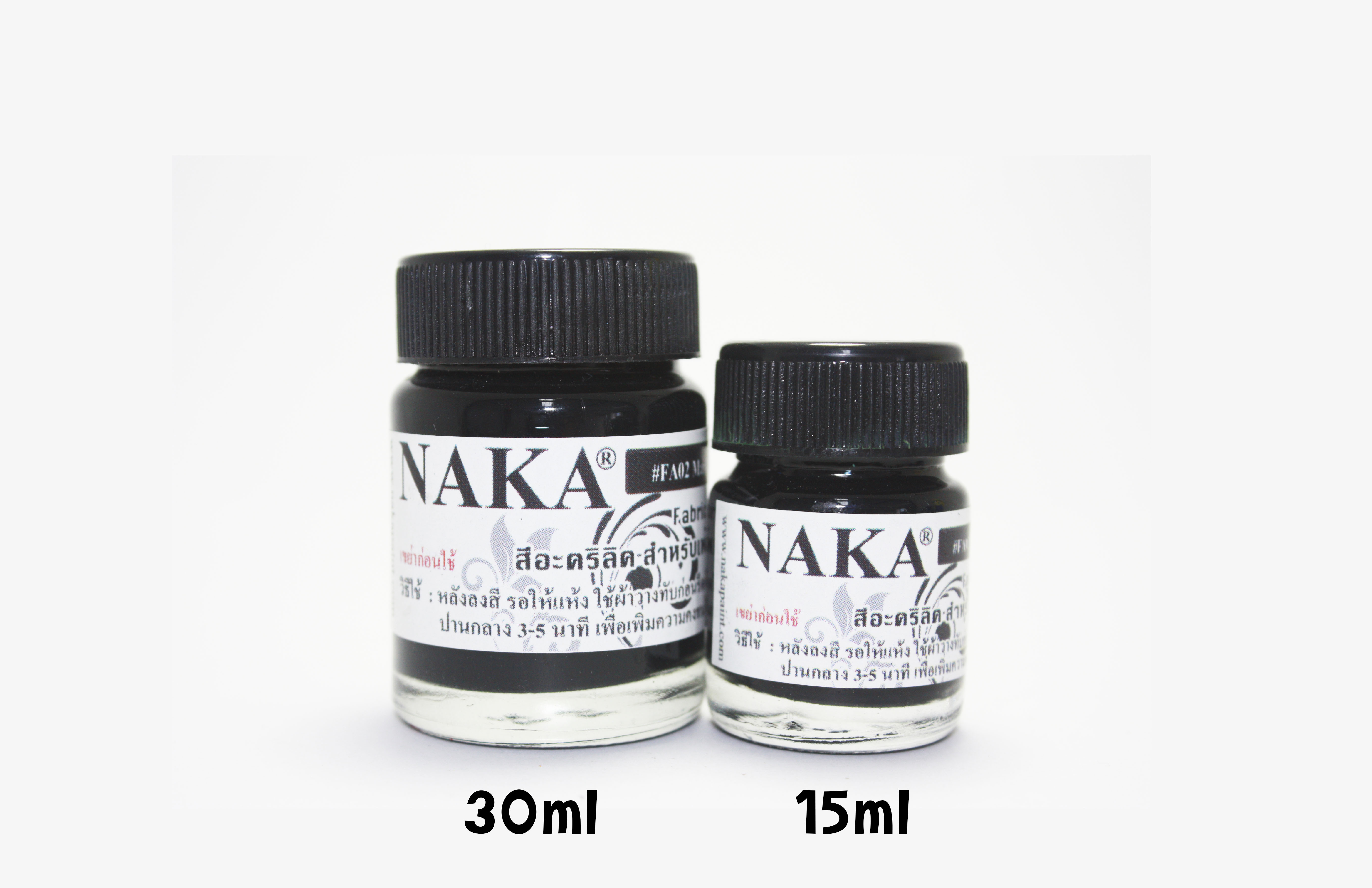 FA02 สีอะคริลิค สำหรับเพ้นท์ผ้า Mar Black 15ml