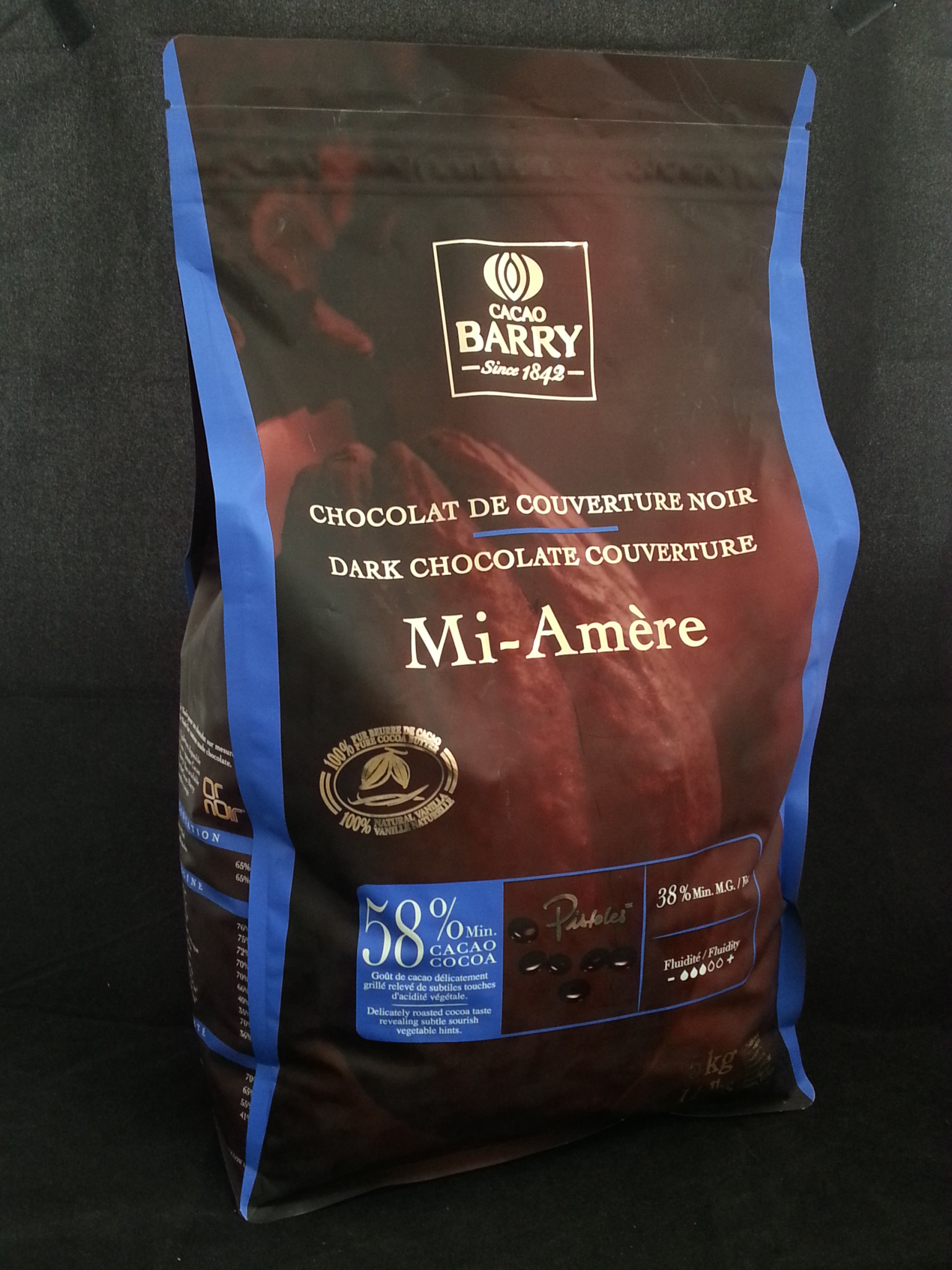 ช็อกโกแลต 58% CACAO BARRY แบ่ง 500g.