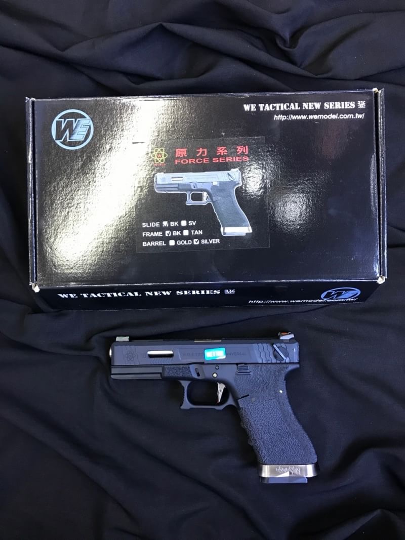 Re-Stock ! WE G-Force 17-18-19 Custom Black&silver Slide 6mm Airsoft GBB Pistol