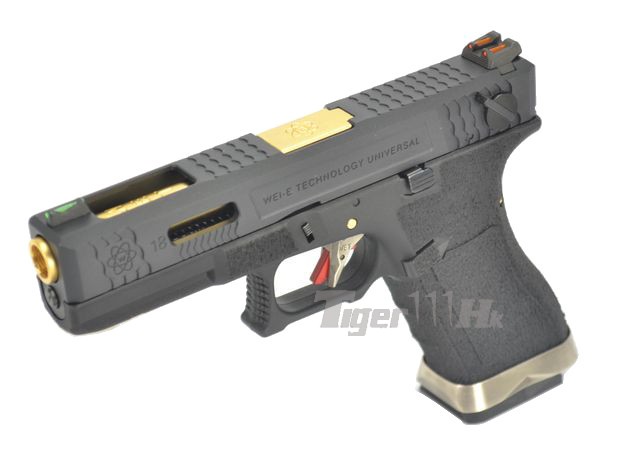 Glock18C T1 Gen4 สไลด์ดำ ท่อทอง เฟรมดำ WE