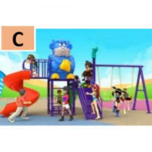 เครื่องเล่นสนามกลางแจ้ง เครื่องเล่นสนาม ชุดบ้านเเกะนำโชคชิงช้า