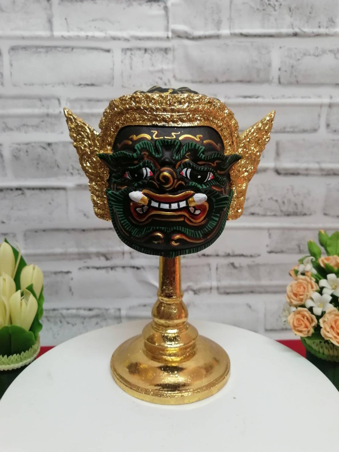 พระพิราพ ขนาด 5 นิ้ว (งานเรซิ่นทองเค) พร้อมฐานทอง