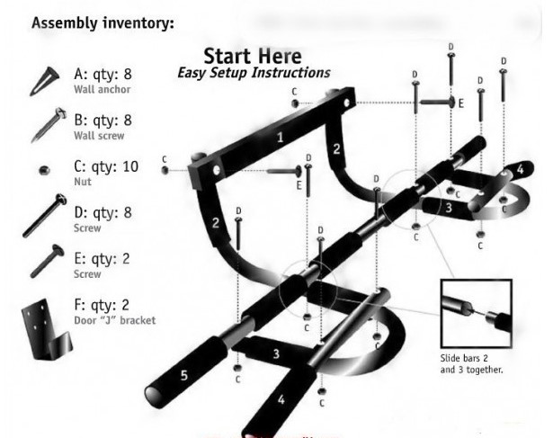 FIT-005 บาร์โหน Iron Gym Extreme Chin-Up Bars เพิ่มกล้าม วิดพื้น โหนบาร์ P90xแบบพกพา