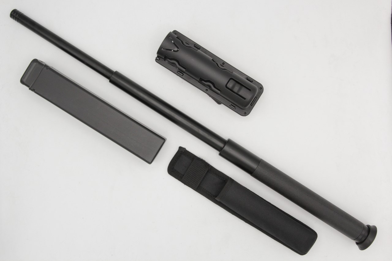 ดิ้ว รุ่น 24” + ซองดิ้วโพลิเมอร์ ขนาดเมื่อยืดแล้ว : 24นิ้ว ขนาดเมื่อเก็บแล้ว : 10นิ้ว น้ำหนัก : 383 กรัม คุณสมบัติ : #ผลิตจากเหล็กชุบแข็ง แข็งแรงทนทาน #ใช้งานง่ายยืดออกได้เพียงมือเดียว และหดเก็บได้ด้วยระบบกดตูด ไม่ต้องกระแทรกเก็บเหมือนรุ่นเก่าๆๆ #ด้ามจับเ