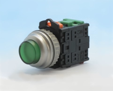 ปุ่มกดมีแลมป์ สีแดง Push Button Switch 1NO รู 30 mm ไฟ 110VAC