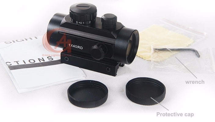 Tactical Hunting Holographic 1 x 40mm Airsoft Red Green Dot Sight Cross Rifle Scope 11-20mm Weaver Rail Mount HT5-0003