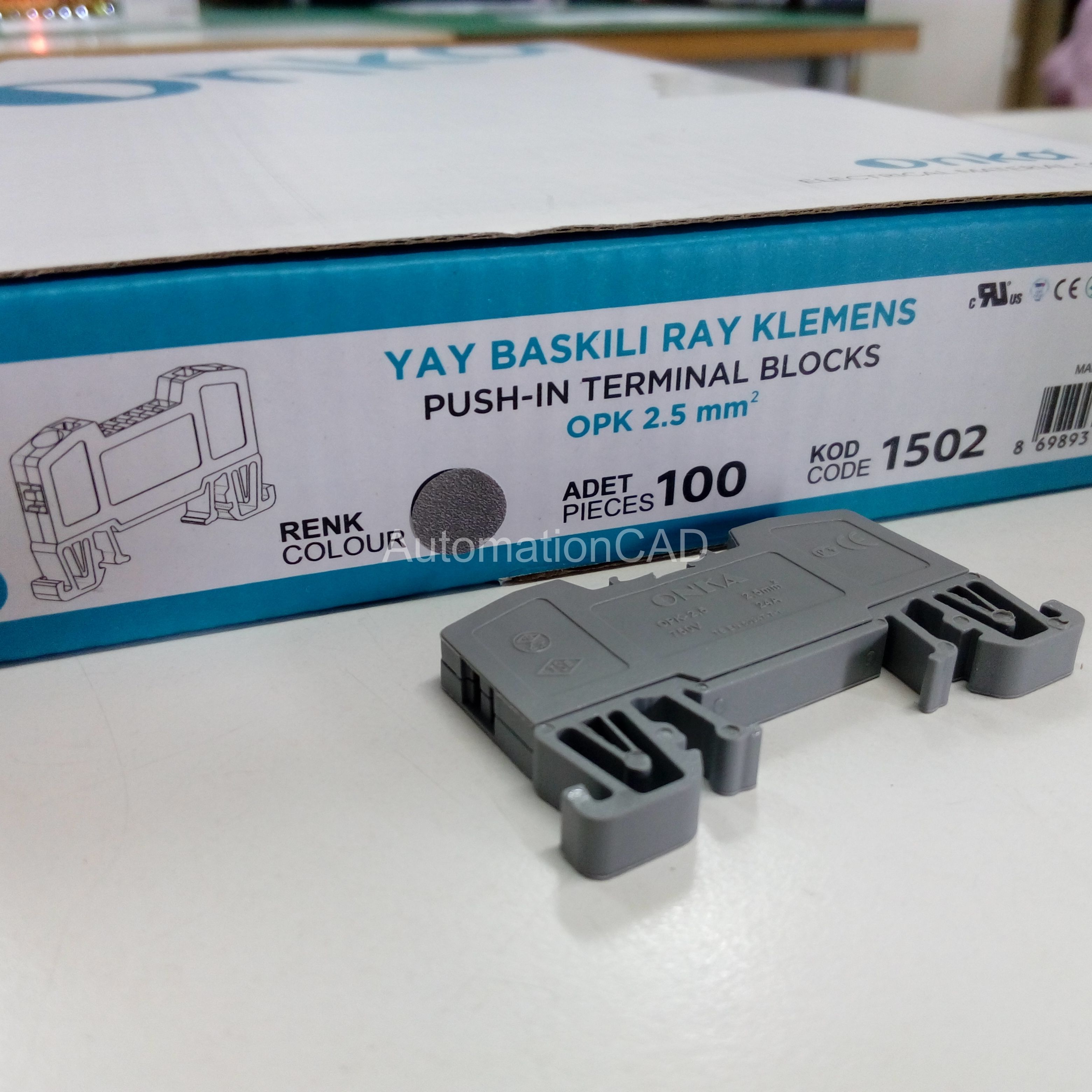 สปริงเทอร์มินอล Onka-1502 สาย 2.5 mm² 24A Terminal ONKA