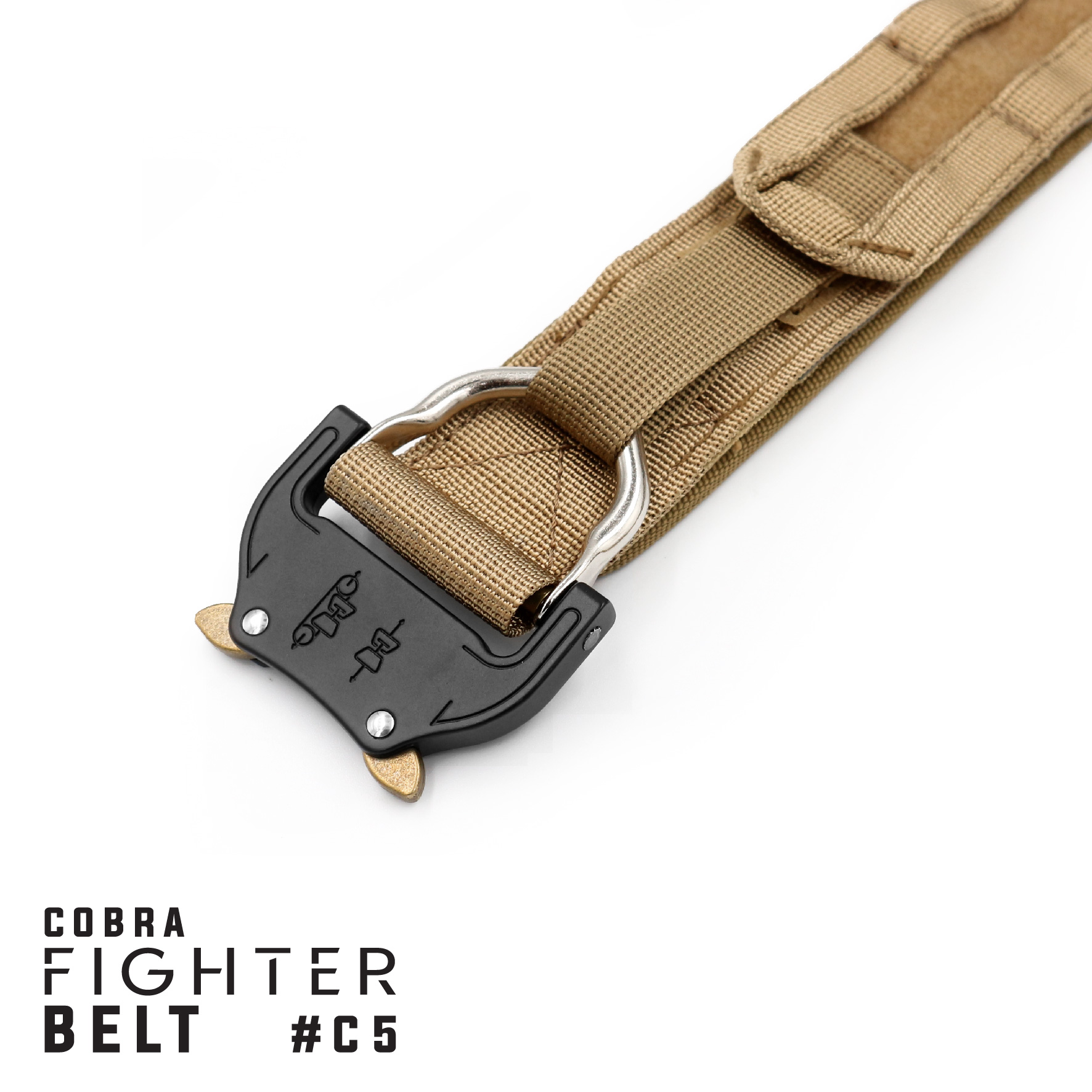 เข็มขัด COBRA fighter belt ( #C5 ) 💥เข็มขัดหัว Cobra ปลดไว มีห่วง D-Ring สำหรับเกี่ยวสายกันตก 💥เข็มขัดแบบ 2 ชั้น ( Double Layers Belt) 💥สายด้านใน สามารถสอดเข้ากับหูกางเกงได้ ใช้ประกบกับสายเส้นนอก 💥สายด้านนอกกว้าง 1.5"